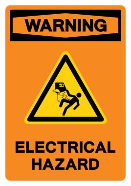 Uyarı Elektriksel Tehlike Sembol İşareti, Vektör İllüstrasyonu, Beyaz Arkaplan Etiketinde İzole Edilme. EPS10