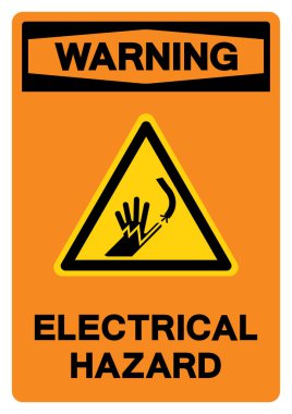 Uyarı Elektriksel Tehlike Sembol İşareti, Vektör İllüstrasyonu, Beyaz Arkaplan Etiketinde İzole Edilme. EPS10