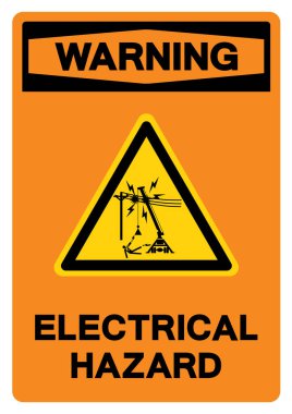 Uyarı Elektriksel Tehlike Sembol İşareti, Vektör İllüstrasyonu, Beyaz Arkaplan Etiketinde İzole Edilme. EPS10