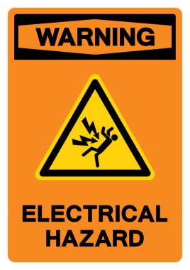 Uyarı Elektriksel Tehlike Sembol İşareti, Vektör İllüstrasyonu, Beyaz Arkaplan Etiketinde İzole Edilme. EPS10