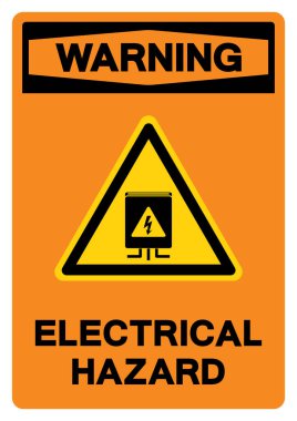 Uyarı Elektriksel Tehlike Sembol İşareti, Vektör İllüstrasyonu, Beyaz Arkaplan Etiketinde İzole Edilme. EPS10