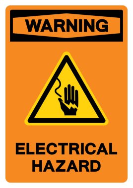 Uyarı Elektriksel Tehlike Sembol İşareti, Vektör İllüstrasyonu, Beyaz Arkaplan Etiketinde İzole Edilme. EPS10