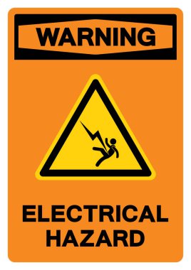 Uyarı Elektriksel Tehlike Sembol İşareti, Vektör İllüstrasyonu, Beyaz Arkaplan Etiketinde İzole Edilme. EPS10