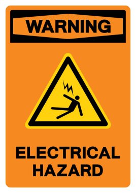 Uyarı Elektriksel Tehlike Sembol İşareti, Vektör İllüstrasyonu, Beyaz Arkaplan Etiketinde İzole Edilme. EPS10