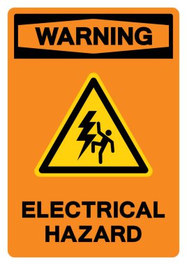 Uyarı Elektriksel Tehlike Sembol İşareti, Vektör İllüstrasyonu, Beyaz Arkaplan Etiketinde İzole Edilme. EPS10