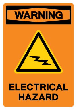 Uyarı Elektriksel Tehlike Sembol İşareti, Vektör İllüstrasyonu, Beyaz Arkaplan Etiketinde İzole Edilme. EPS10