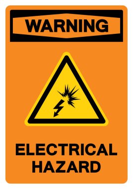 Uyarı Elektriksel Tehlike Sembol İşareti, Vektör İllüstrasyonu, Beyaz Arkaplan Etiketinde İzole Edilme. EPS10