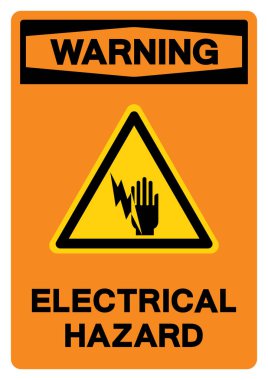 Uyarı Elektriksel Tehlike Sembol İşareti, Vektör İllüstrasyonu, Beyaz Arkaplan Etiketinde İzole Edilme. EPS10