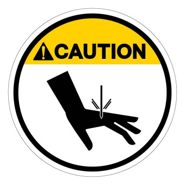 Dikkat Kesici Tehlike Sembol İşareti, Vektör İllüzyonu, Beyaz Arkaplan Etiketinde İzole Edilmiş. EPS10