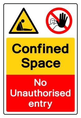 Sınırlandırılmış Alan Yetkisiz Giriş Sembolü İşareti, Vektör İllüstrasyonu, Beyaz Arkaplan Etiketinde İzole Edin. EPS10