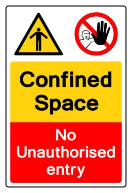 Sınırlandırılmış Alan Yetkisiz Giriş Sembolü İşareti, Vektör İllüstrasyonu, Beyaz Arkaplan Etiketinde İzole Edin. EPS10