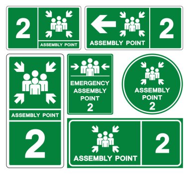 Montaj Noktası 2 Sembol İşareti, Vektör İllüstrasyonu, Beyaz Arkaplan Etiketinde İzole EPS10.