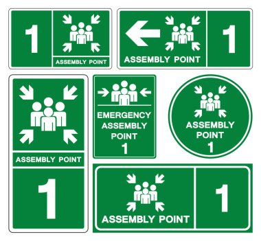 Montaj Noktası 1 Sembol İşareti, Vektör İllüzyonu, Beyaz Arkaplan Etiketinde İzole Edildi. EPS10