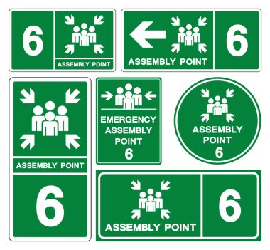 Montaj Noktası 6 Sembol İşareti, Vektör İllüstrasyonu, Beyaz Arkaplan Etiketinde İzole EPS10.