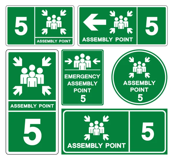 Montaj Noktası 5 Sembol İşareti, Vektör İllüstrasyonu, Beyaz Arkaplan Etiketinde İzole EPS10.
