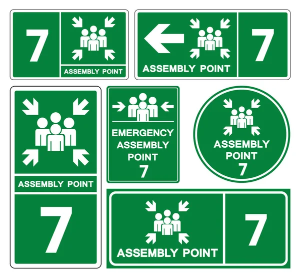 Montaj Noktası 7 Sembol İşareti, Vektör İllüstrasyonu, Beyaz Arkaplan Etiketinde İzole EPS10.