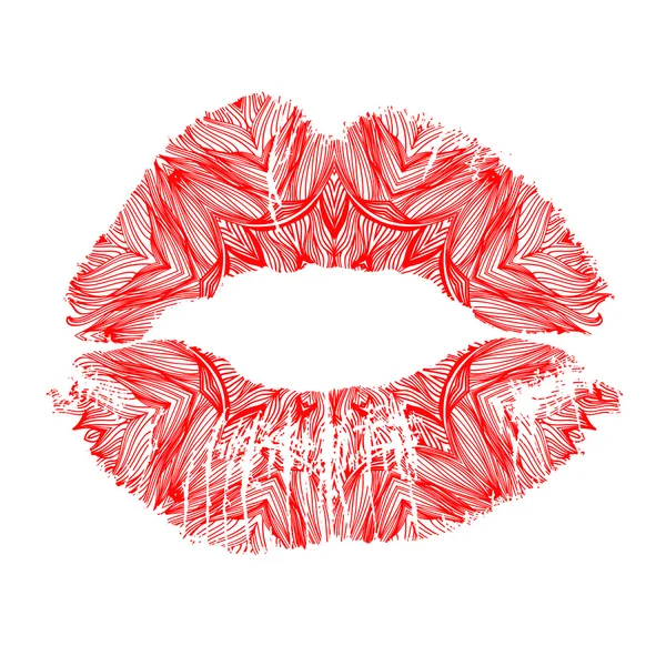 Lipstick kiss on white background. Vector. — Stock Vector