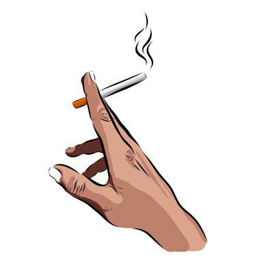 Beyaz bir arka plan üzerinde sigara ile ver. Vektör Eps çizim