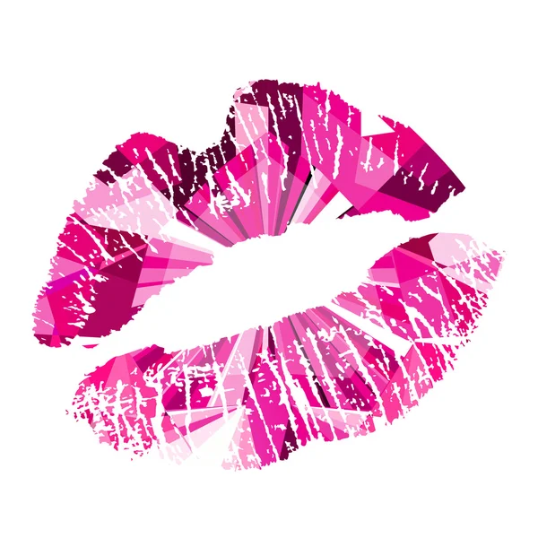 Beso de lápiz labial sobre fondo blanco. Vector . — Vector de stock