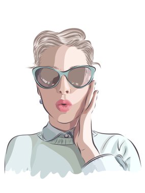 Güzel kadın bir kolyesi. Vektör çizim eps 10