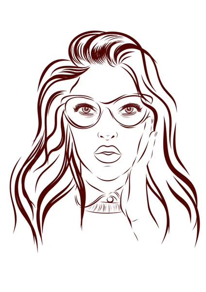 Hermoso retrato de mujer de moda en el fondo. Ilustración vectorial eps 10 — Vector de stock