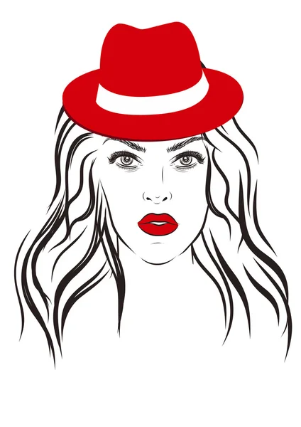 Magnifique portrait de femme de mode sur fond. Illustration vectorielle eps 10 — Image vectorielle