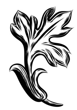 Beyaz arka plan üzerinde antik vintage çiçek süsleme. Vektör