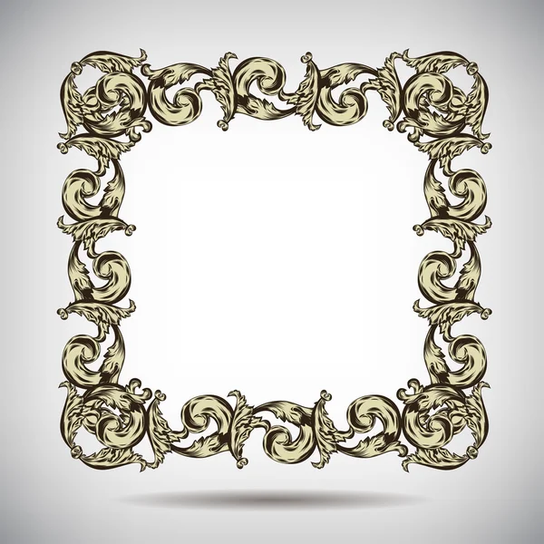 Antique vintage floral ornamental frame on white background. Vector — Stock Vector