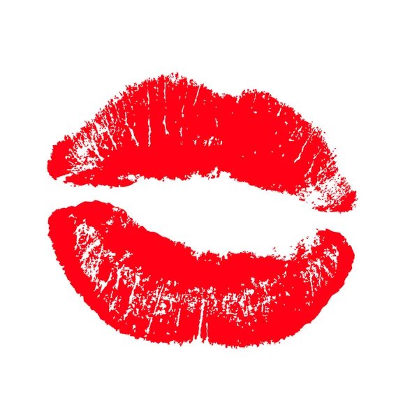 Print of red lips. illustration on white background. — Stock Photo, Image