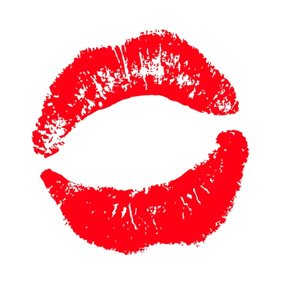Afdrukken van rode lippen. illustratie op witte achtergrond. — Stockfoto