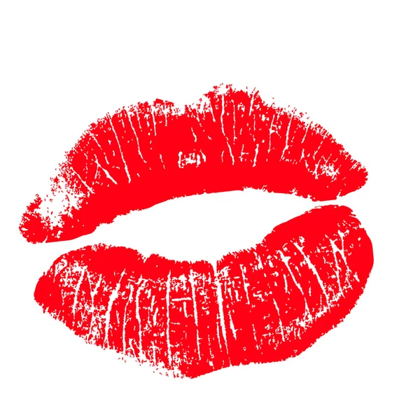 Kırmızı dudaklar Yazdır. resimde beyaz arka plan üzerinde.