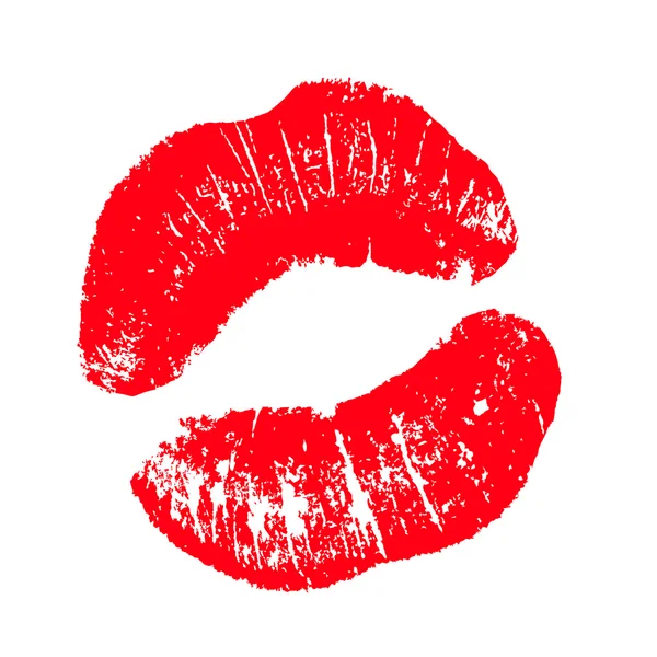 Print of red lips. illustration on white background. — Stock Photo, Image