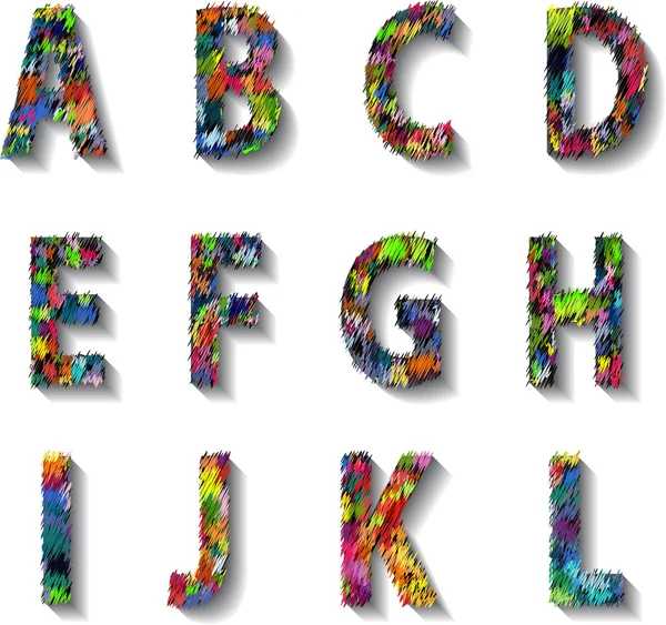 Alphabet carnaval multicolore avec chiffres . — Photo