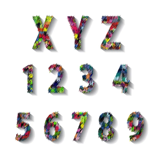 Multicolored Carnival Alphabet with Numbers. — Stock Photo, Image