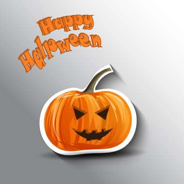 Cadılar Bayramı Balkabağı - gri arka plan üzerinde etiket illüstrasyon.