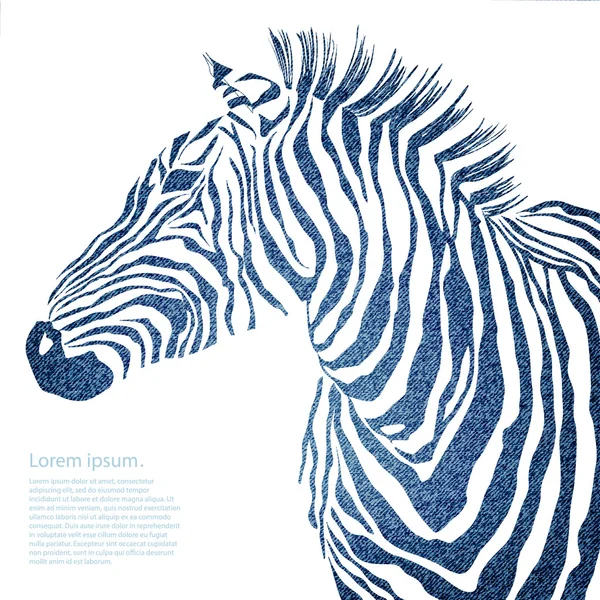 Animal illustration of jeans zebra silhouette. — Stock Photo, Image