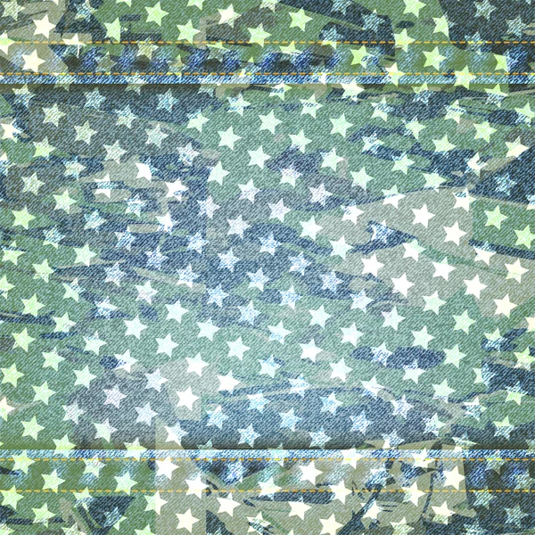 Blue jeans textura ilustración con estrellas . — Foto de Stock