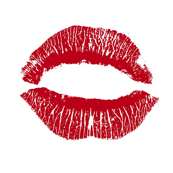 Impressão de lábios vermelhos. ilustração no fundo branco . — Fotografia de Stock