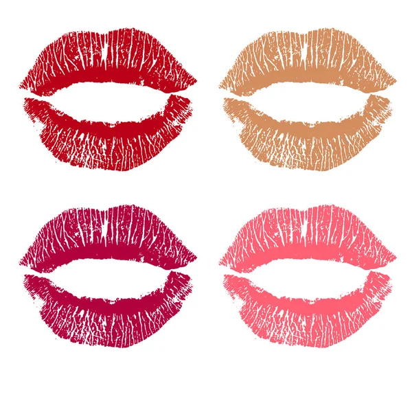 Afdrukken van roze lippen. illustratie op witte achtergrond. — Stockfoto