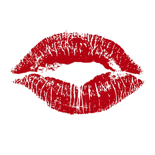 Print of red lips. illustration on white background. — Stock Photo, Image