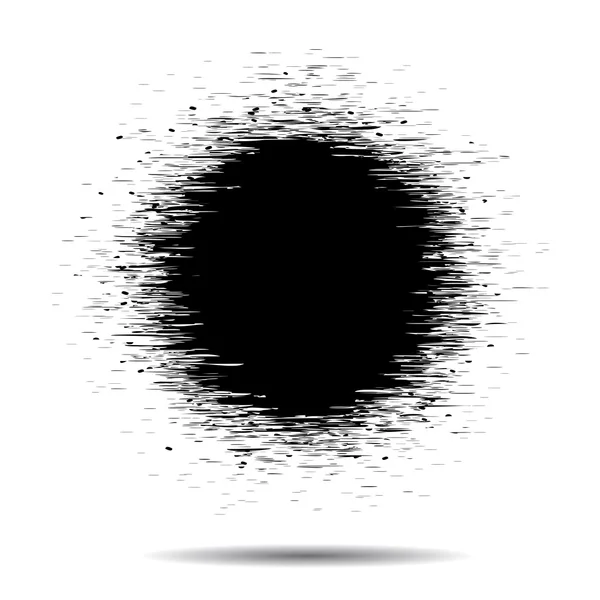 Blsck grunge cirkel vlek op een witte, vector illustratie — Stockvector
