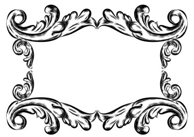 Beyaz arka plan üzerinde antik vintage çiçek süsleme. Vektör