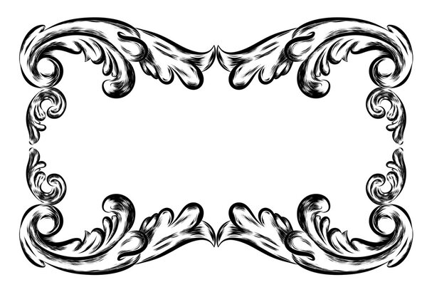 Античный винтажный цветочный орнамент на белом фоне. Вектор
