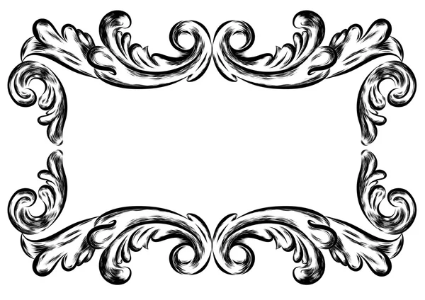 Antiguo ornamento floral vintage sobre fondo blanco. Vector — Vector de stock