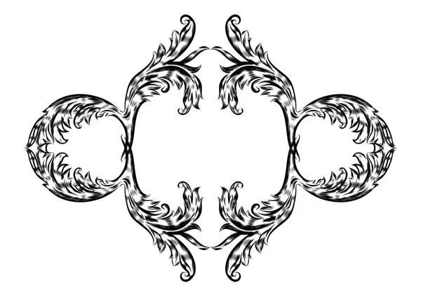 Antiguo ornamento floral vintage sobre fondo blanco. Vector — Vector de stock