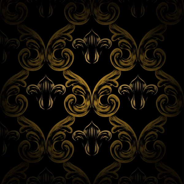 Antiguo ornamento floral vintage sobre fondo blanco. Vector — Vector de stock