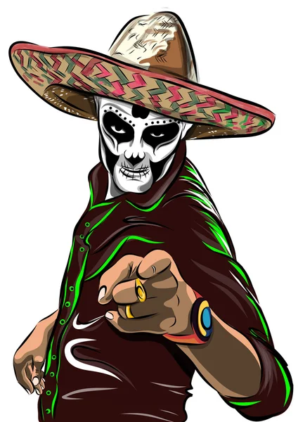 El día del vector hombre de la calavera de azúcar muerta. Calavera mexicana. Día de los muertos. Ilustración EPS10 . — Archivo Imágenes Vectoriales