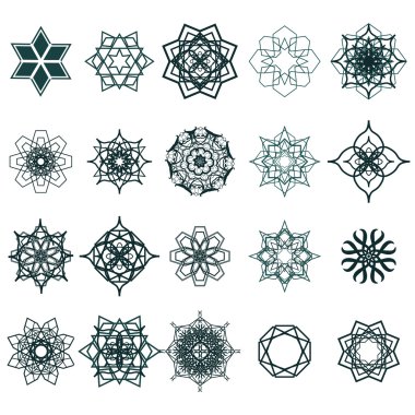 Ramazan Kareem geometrik süs işaretler. Vektör Arapça kesintisiz dokular ayarla.