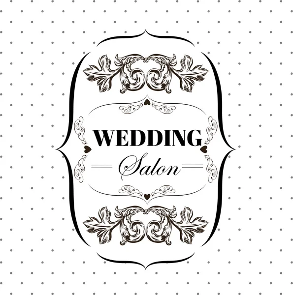 婚纱店招牌与背景上的装饰元素。矢量 — 图库矢量图片