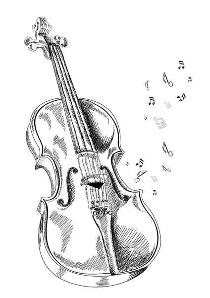 白色背景上的乐器小提琴。矢量图. — 图库矢量图片
